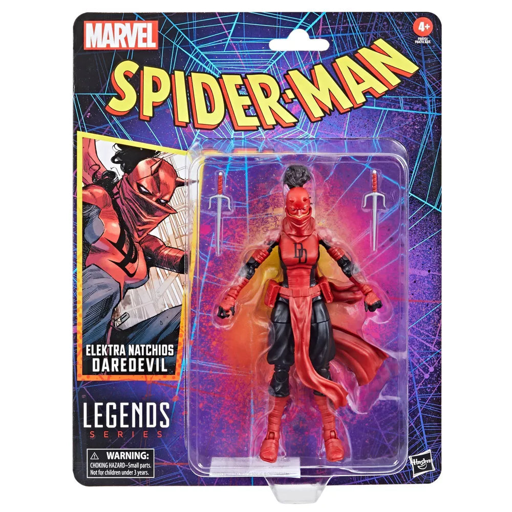 Spider-Man Retro Marvel Legends Electra Natchios Daredevil 6-Inch Action Figure