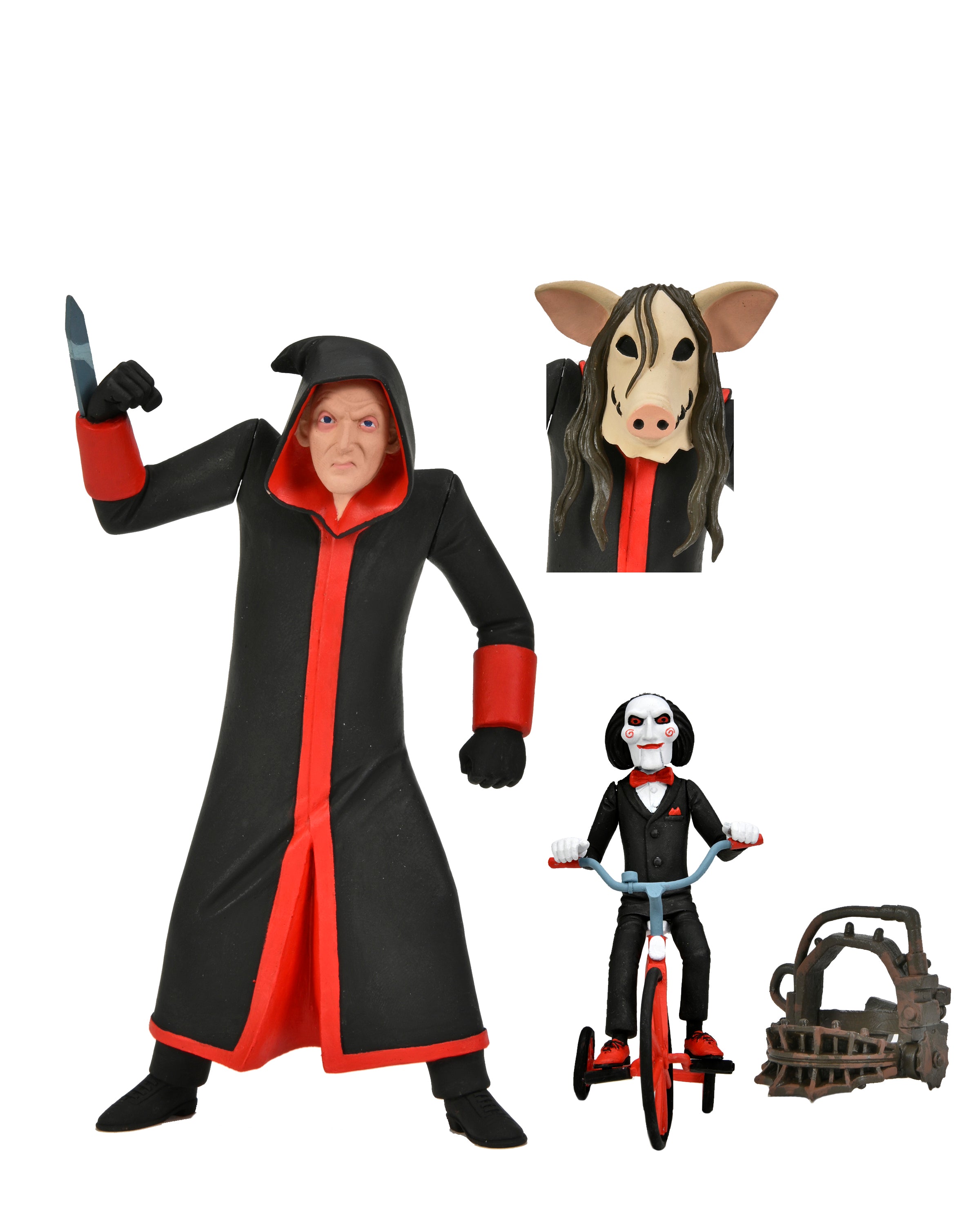 SAW – 6 IN SCALE ACTION FIGURE – TOONY TERRORS JIGSAW KILLER WITH BILLY AND TRICYCLE BOXED SET